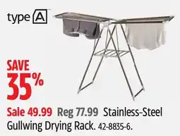 Canadian Tire Type A Stainless-Steel Gullwing Drying Rack offer