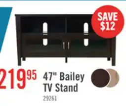 The Brick Bailey 47 TV Stand with Storage and Cable Management for TVs up to 55- Coffee Brown offer