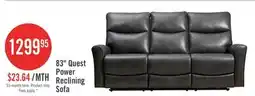 The Brick Quest 82.5 Leather-Look Fabric Power Reclining Sofa - Grey offer