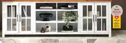 The Brick Sterling 95.83 Modern TV Stand with Storage and Cable Management for TVs up to 100 – Brown & White offer
