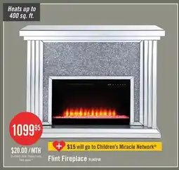 The Brick Flint 47.4 Glam Electric Fireplace - Silver and Glass offer