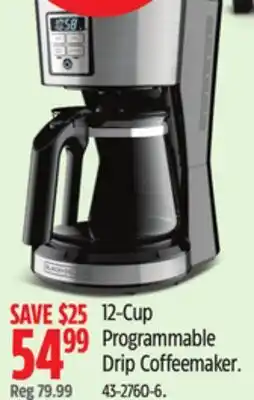 Canadian Tire 12-Cup Programmable Drip Coffeemaker offer