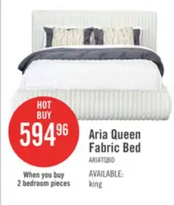 The Brick Aria Upholstered Platform Bed in Grey Fabric, Tufted - Queen Size offer