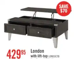 The Brick London 42 Industrial Coffee Table – Grey Wood Finish and Silvery Metal Legs offer