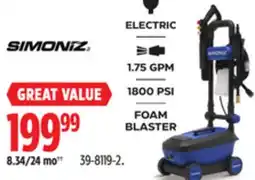Canadian Tire SIMONIZ ELECTRIC 1.75 GPM 1800 PSI FOAM BLASTER offer