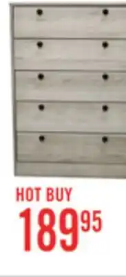 The Brick Hart Bedroom Chest of Drawers, 5-Drawer, 24.6W x 36.2H, Made in Canada - White offer