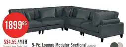 The Brick Lounge 5-Piece Chenille Modular Sectional – Grey offer