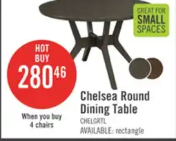The Brick Chelsea Dining Table, 48W Round - Grey/Brown offer