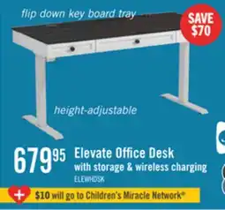 The Brick Elevate 60 Height-Adjustable Office Desk with Storage and Wireless Charging - White/Grey offer