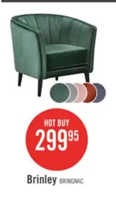 The Brick Brinley 29 Velvet Fabric Accent Chair with Wood Legs - Green offer