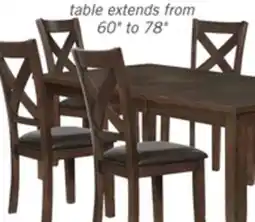 The Brick Talia 7pc Dining Set with Table & 6 Chairs, 60-78W Extension - Grey/Brown offer