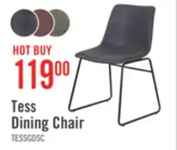 The Brick Tess Dining Chair with Leather-Look Fabric, Metal - Grey offer