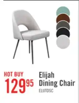 The Brick Elijah Dining Chair with Linen-Look Fabric, Metal - Taupe offer