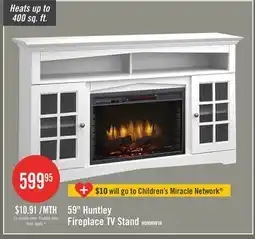 The Brick Huntley 59 Electric Fireplace TV Stand with Storage and Cable Management for TVs up to 65- White offer