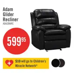 The Brick Adam 34.45 Leather-Look Fabric Glider Reclining Chair - Black offer
