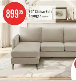 The Brick Upholstered, Chaise Sofa Lounger, 85 Wide, Beige Fabric, Black Metal Legs Sofa offer