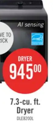The Brick LG 7.3 Cu. Ft. Electric Dryer with AI Sensing and ThinQ - Platinum Black - DLE8200L offer