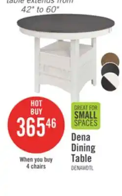 The Brick Dena Dining Table with 42-60W Extension, Round - Dove Grey offer