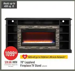 The Brick Lappland 70 Electric Fireplace TV Stand with Storage and Cable Management for TVs up to 80- Black offer