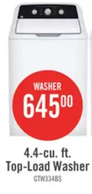 The Brick GE 4.4 Cu Ft. Top Load Washer – White - GTW334BMRWS offer