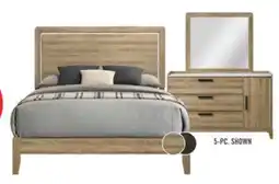 The Brick Sable 5pc Bedroom Set with Bed, Dresser & Mirror, Dark Grey - Queen Size offer