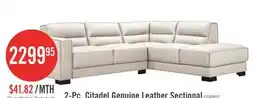 The Brick Citadel 2-Piece Right-Facing Top-Grain Genuine Leather Sectional with Wood Legs - Frost White offer