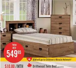 The Brick Driftwood Mates Bed with Bookcase Headboard Set for Kids, Brown - Full Size offer