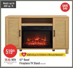 The Brick Reed 47 Contemporary Electric Fireplace with Storage – Light Teak offer