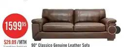 The Brick Classico 90 Genuine Leather Sofa with Wood Legs – Tobacco offer