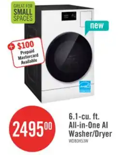 The Brick Samsung Bespoke 6.1 Cu. Ft. All-in-One Combo AI Laundry – White - WD80H53BHWAC offer