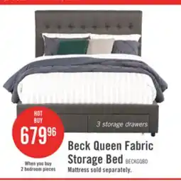 The Brick Beck Upholstered Storage Bed in Dark Grey Fabric, Button Tufted - Queen Size offer
