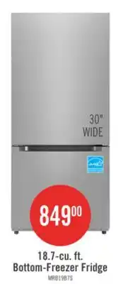 The Brick Midea 18.7 Cu. Ft. Bottom-Freezer Refrigerator - MRB19B7AST offer