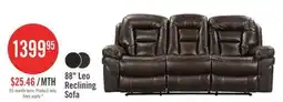 The Brick Leo 87.5 Leather-Look Fabric Reclining Sofa - Walnut Brown offer