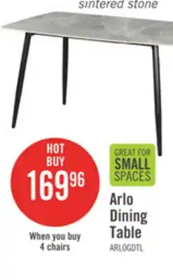 The Brick Arlo Dining Table with Sintered Stone Top, 55W, Metal - Grey/Black offer