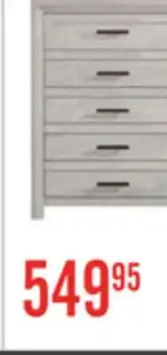 The Brick Lark Bedroom Chest of Drawers, 5-Drawer, 35W x 47H - Rustic White offer