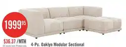 The Brick Kort & Co. Oaklyn Modular 6-Piece Fabric Sectional with Ottomans and Tufted Seat Cushions - Beige offer