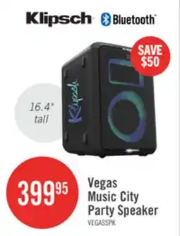 The Brick Klipsch Vegas Music City Light Up Party Speaker (Vegas) offer