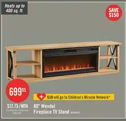 The Brick Wendel 80 Electric Fireplace Tv Stand with Storage for TVs up to 85 – Natural Oak offer