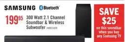 The Brick SAMSUNG B-Series 2.1 Channel Soundbar with Wireless Subwoofer (HW-B550F/ZC) offer