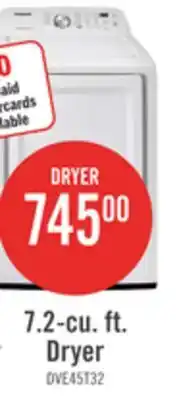 The Brick Samsung 7.2 Cu. Ft. Electric Dryer - White - DVE45T3200W/AC offer