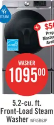 The Brick Samsung 5.2 Cu. Ft. Front-Load Steam Washer - Grey - Stackable - WF45B6300AP/US offer