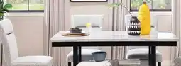 The Brick Libra 6pc Dining Set with Table, Bench & 4 Chairs, Marble-Look Top, 60W - Black/Grey offer