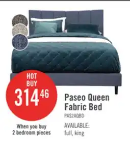 The Brick Paseo Upholstered Platform Bed in Navy Fabric - Queen Size offer