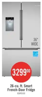 The Brick Bosch 36 26 Cu. Ft. 100 Series Smart French-Door Refrigerator - Stainless Steel - B36FD10ENS offer