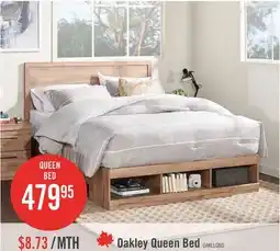 The Brick Oakley Platform Bed with Headboard & Storage Frame, Made in Canada, Natural - Queen Size offer