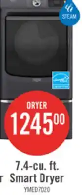 The Brick Maytag 7.4 Cu. Ft. Pet Pro Smart Electric Dryer - White - YMED7020RW offer