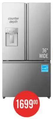 The Brick Hisense 36 22.4 Cu. Ft. French-Door Refrigerator - Stainless Steel - RF225C3CSEI offer
