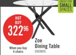 The Brick Zoe Dining Table with Glass Top, Metal Geometric Base, 47W Round - Black offer
