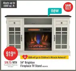 The Brick Brighton 54 Contemporary Electric Fireplace TV Stand for TVs up to 58 – Fairfax Oak offer