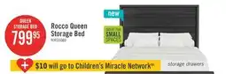 The Brick Rocco Storage Bed with 2 Built-In Footboard Drawers & LED Lit Headboard, Dark Grey - Queen Size offer